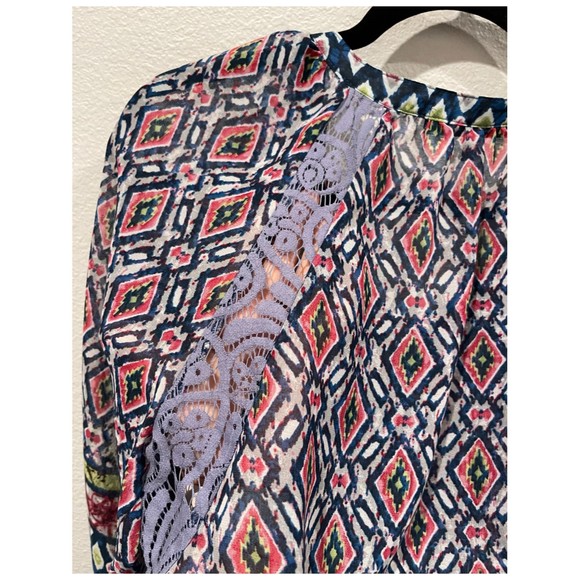 FIGUEROA AND FLOWER Boho Multicolor Sheer Blouse - Picture 5 of 5